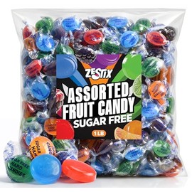 Sugar Free Assorted Fruit Hard Candy, 1 lb. Bag – Individually Wrapped Sugarless Fruit Flavored Candy Mix, Assorted Hard Candy for Candy Bowls, Office Snacks & Sharing