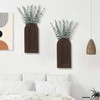 Dnnnii 2 Pack Wooden Wall Vase Set - Dark Brown