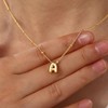 Bubble Letter Necklace Layered Gold Initial Tiny Small Pendent Necklaces