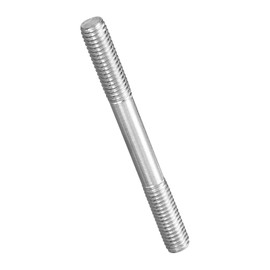 METALLIXITY Double End Threaded Stud Screw(M8 x 80mm) 3Pcs, Equal Thread Length Rods & Studs 304 Stainless Steel - for House Maintenance Craft Loom, Silver Tone