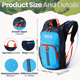 Shinylin 3 Pcs Kids Hydration Backpack with 1.5 L Water Bladder Hydration Pack for Kids Hydration Water Backpack for Kids Lightweight Insulated Water Pack for Boys Girls Biking Climbing Running Hiking