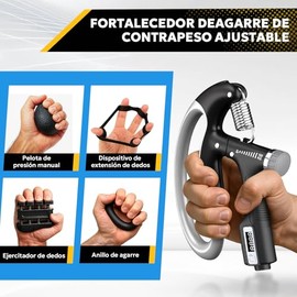 Ejercitador de Mano Inteligente con Contador y Pantalla LCD - Hand Grip Ajustable 10-100KG, Antebrazo Fortalecido con Muelles de Alta Resistencia, Acc