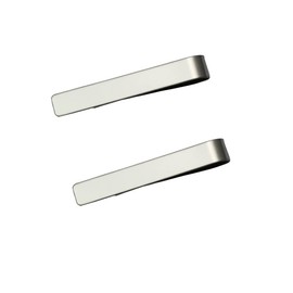 2 Pack Men Tie Clips, Tie Clip-Skinny Tie Bar for Mens, Stainless Steel Tie Pin Skinny Tie Clasp Classic Necktie Bar Clip Silver Tie Pin Set for Business Wedding Meeting Party and Daily Life (Silver)