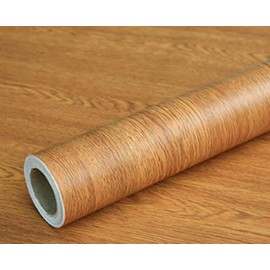 Teemall 15.6inch by 79inch Brown Wood Grain Waterproof Self Adhesive Shelf Liner Dresser Drawer Cabinet Sticker ï¼Brown Winged Woodï¼