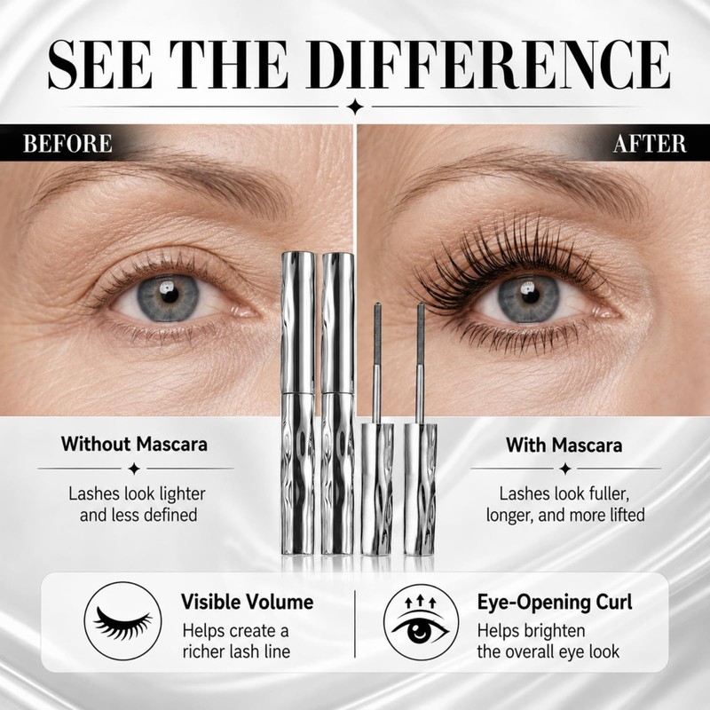 Mascara for Older Women 2PCS Set - Mascara Black, 4D