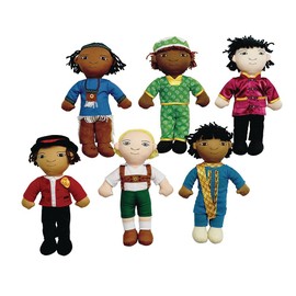 Excellerations 12-1/2 inch Soft Body World Friend Dolls, Boys Set of 6, Baby Dolls, Kids Toys, Educational Toys, Gift for Girls and Boys, Ages 2 Years and Up (Item # WORLDALLB)