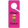 Please Disturb Door Hanger Sign -Shejdgart Pink Upside Down Pineapple