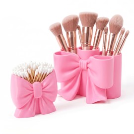 2 Pcs Pink Bow Toothbrush Holder for Bathrooms