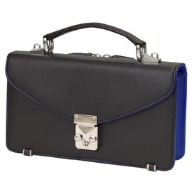 Diablo KA-518 Men's Leather 2-in-1 Wallet Bag with Strap, black/blue