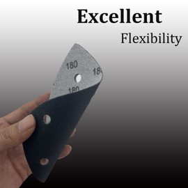 AutKerige Mouse Detail Sander Sandpaper, Triangle Sanding Pads 80 Grit, 30pcs Silicon Carbide Abrasive Palm Sander Pads with Hook and Loop for Wood, Stone, Furniture, Metal Daily Polishing