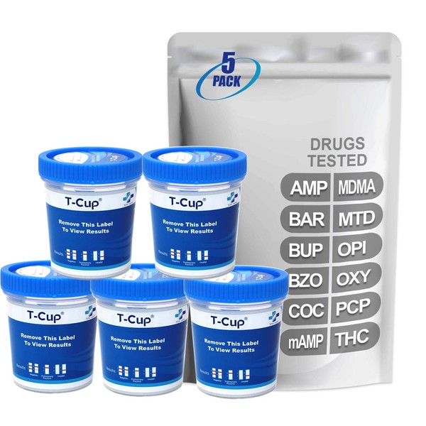 MiCare [5pk] - 12-Panel Multi Test Cup (AMP/BAR/BUP/BZO/COC/mAMP/MDMA/MTD/OPI/OXY/PCP/THC) #MI-TDOA-6124