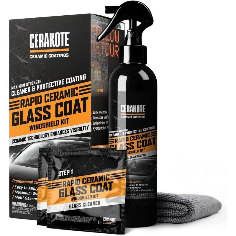 CERAKOTE® Rapid Ceramic Glass Coat Windshield Kit (8 Oz Bottle)–
