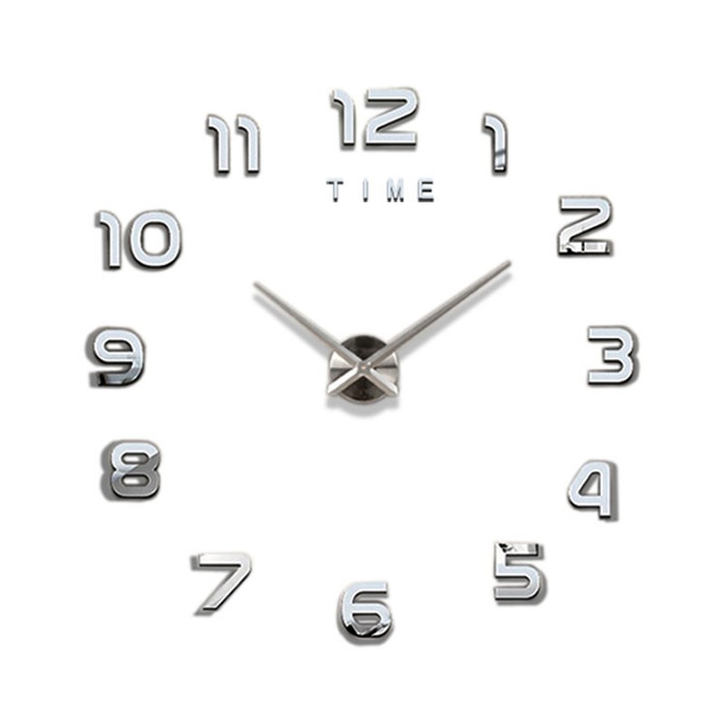 3D Number Large Wall Clock Silent Simple Fashionable Decorative Numeral