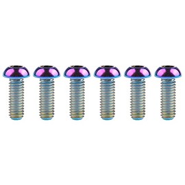 Wanyifa Titanium M6 12 16 20 25 30 Button Head Bolt Screws Pack of 6 (M6x16mm, Rainbow)
