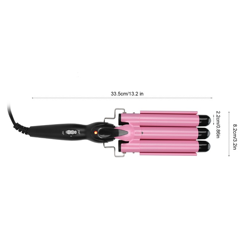 3 Barrel Curling Iron Wand Adjustable Hair Curler Waver Crimper