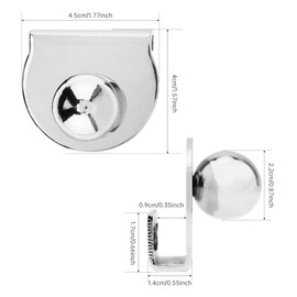 HOJLKLD Glass Door Pull Handle, 2PCS Door Clips Pull Handles for 5-8mm Glass Showcase Furniture Glass Cabinets Drawer Pull Knobs (4, Silver)