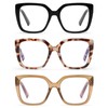 DOOViC 3 Pack Oversized Reading Glasses for Women Blue Light