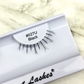 Elegant Lashes #027 Black (Pro Dozen Pack - 12 Pairs) | Premium 100% Human Hair Under/Bottom/Lower Lashes
