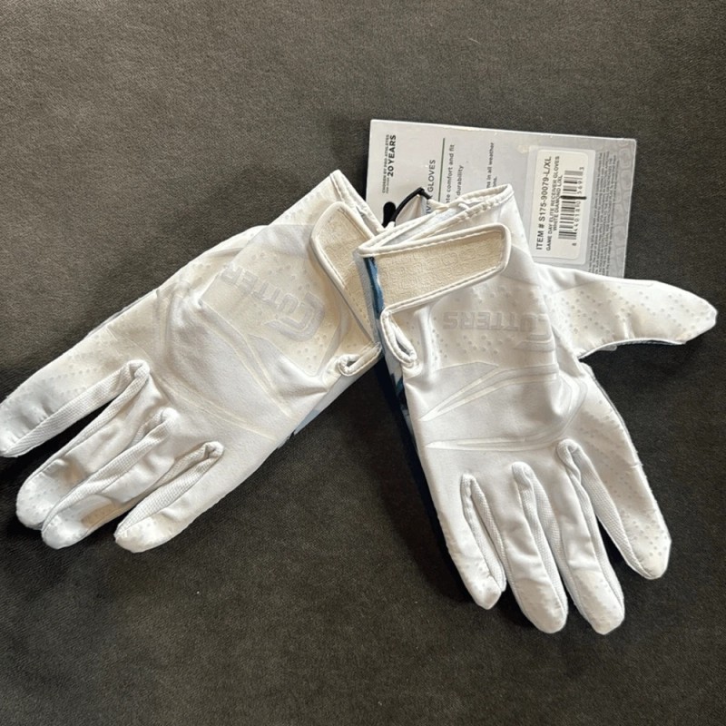 Cutters Game Day Elite Football Gloves Adult L/XL White Diamond