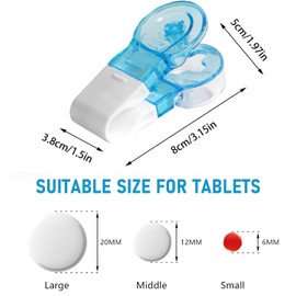 2Pcs Portable Pill Taker Pill Popper for Blister Packs No Contact Small Pills Remover with Storage Container Portable Tablet Dispenser for Elderly Travel Arthritis Patients