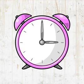 Alarm Clock Decals Peel & Stick - Wall Vinyl Stickers - Kawaii Cartoon Cute Funny Watercolor Colorful - Car Window Truck Laptop Tumbler - Boys Girls Kids Bedroom Nursery Room Decor DWSV19314