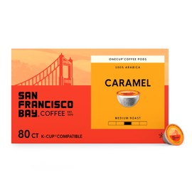 San Francisco Bay K-Cup Coffee Pods, Caramel (80 ct), Medium Roast, Commercially Compostable Single-Serve Flavored Coffee Pods