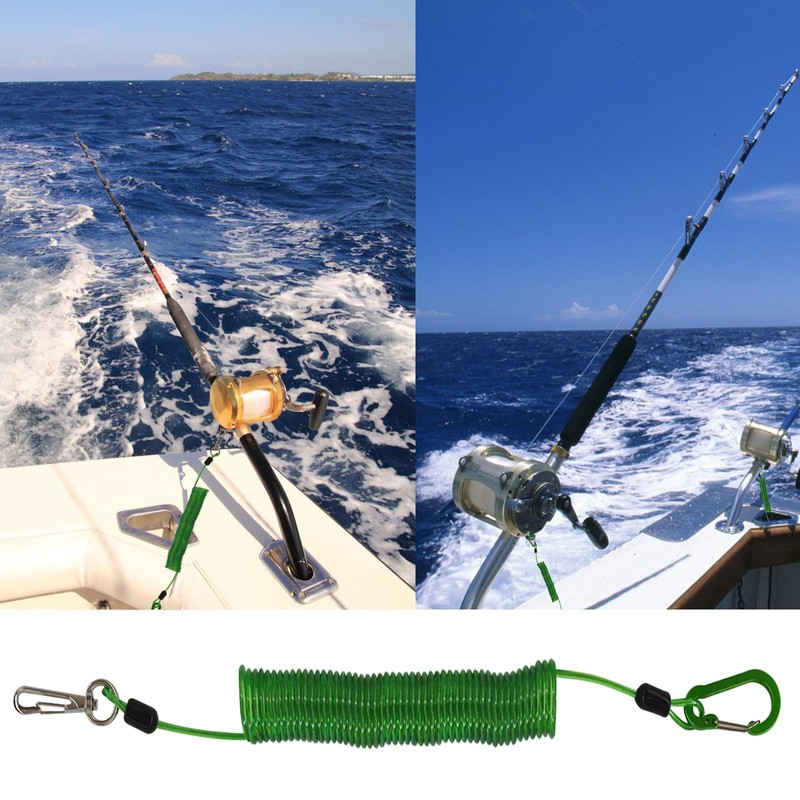 OXDFNZU Fishing Lanyard, Heavy Duty Coiled Lanyards (Green)