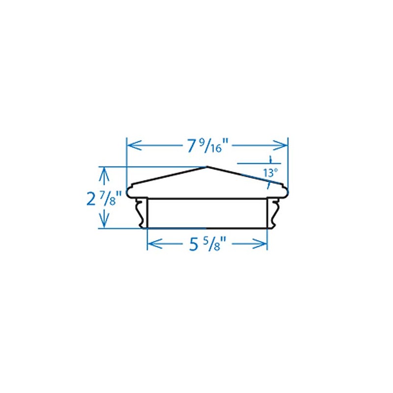 Woodway Pyramid Post Cap, fits 5.5" Post, in Premium Redwood,