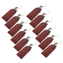 Levemolo 12pcs Rustic Wooden Stocking Name Tags Unfinished Chalkboard Signs for Crafting with Wood Beads Bows Needle for Holiday Decor and Parties