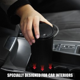 nutmanel Car Bin with Lid, Portable Mini Trash Bin, Car Drink Holder Rubbish Bin, Car Bin Interior, Waterproof & Odour-Resistant, Suitable for Cars, Home, Office, Bedroom