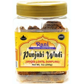 Rani Punjabi Wadi (Vadi) Lentil Spiced Flour Balls 7oz (200g) PET Jar ~ High Protein, All Natural | Vegan | No Colors | Indian Origin