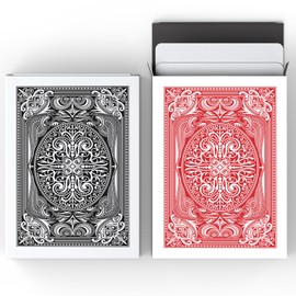 Blank Oracle Playing Cards to Write On - Classic Casino Poker Design with Blank White Faces - Make Your Own Oracle Cards - (2 Decks / 60 Cards per Box / 120 Cards Total / 2.5" x 3.5") (Red + Black)