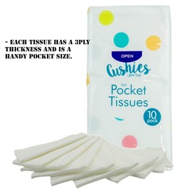 Lizzy® Pocket Tissues | 8 Packs of 10 Tissues | 3ply Thickness and Handy Pocket Size