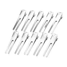 TOVINANNA 50pcs Double Prong Metal Alligator Hair Clips 4.5x1.2x0.8cm for Styling Nickel Plated Hair Clips
