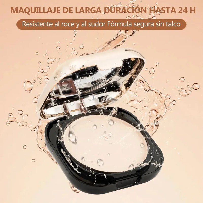 Lh Polvo Compacto, Base En Polvo Mate De Doble Capa