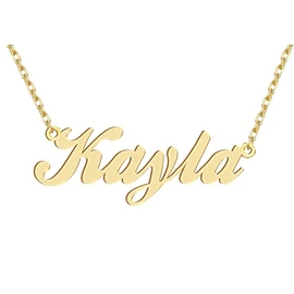 18k Gold Plated Kayla Name Pendant Necklace Nameplate Necklaces Womens Stainless Steel Graduation Mother Jewelry