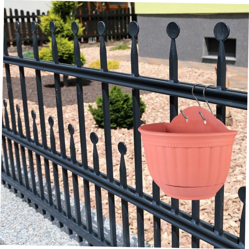 BESPORTBLE Semi-Circular Flower Pot Wall Hanging Imitation Leather Planter Home
