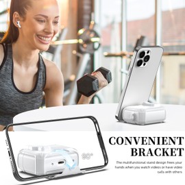 MHYALUDO for AirPods Pro 2nd/1st Generation Case Cover, Compatible with Magsafe, Magnetic Automatic Lock, Charging Port Dust-Proof & Stand Design with Cleaning Kit, Snow White