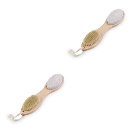 Zerodeko 2pcs Foot File and Callus Reducer Pumice Stone Foot Brush for Exfoliation Nail Cleaning and Callus Removal for Softening Rough Skin and Treating Heels