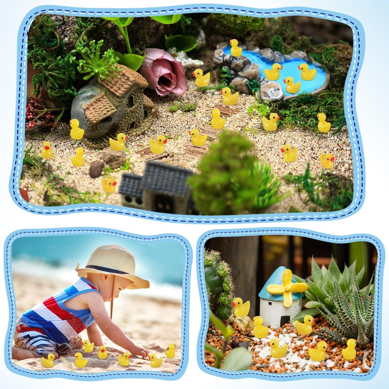 GADIEDIE 260pcsYellow Mini Resin Ducks, Tiny Duck for Home Hide
