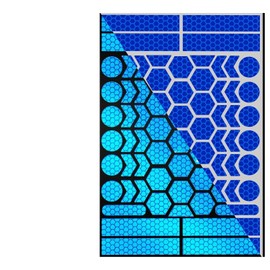 BacJueSin Bicycle Reflector Sticker Set, Reflector Sticker for Bicycle, Reflectors Bicycle Sticker with Various Shapes (128, Blue)