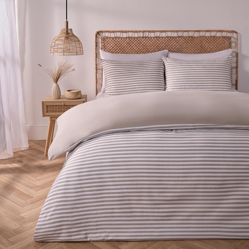 OHS Double Bedding Covers Embossed Stripe, Soft Warm Comfy Fabric