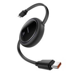 Baseus Cable USB C a USB C, cable de carga rápida retráctil USB C 5A de 100 W, cable de carga rápida USB tipo C de 4 etapas de longitud preestablecida