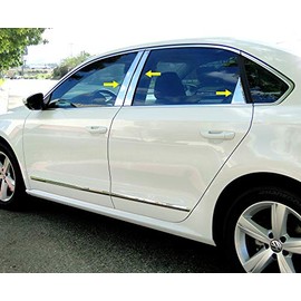 Made in USA! Compatible with 2012-2019 Volkswagen Passat 6PC Stainless Steel Chrome Pillar Post Trim