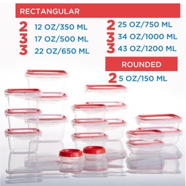 K PLASTICOS KENDY KendyFresh Plastic Food Storage Container Set (Red, Pack of 36 (18 Containers & 18 Lids))