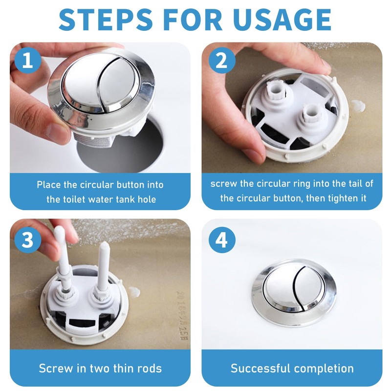 Toilet Push Button Flush Replacement, YTOOK Dual Toilet Flush Button