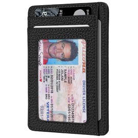 Slim Minimalist Front Pocket RFID Blocking Leather Wallets for Men and Women Gift Box