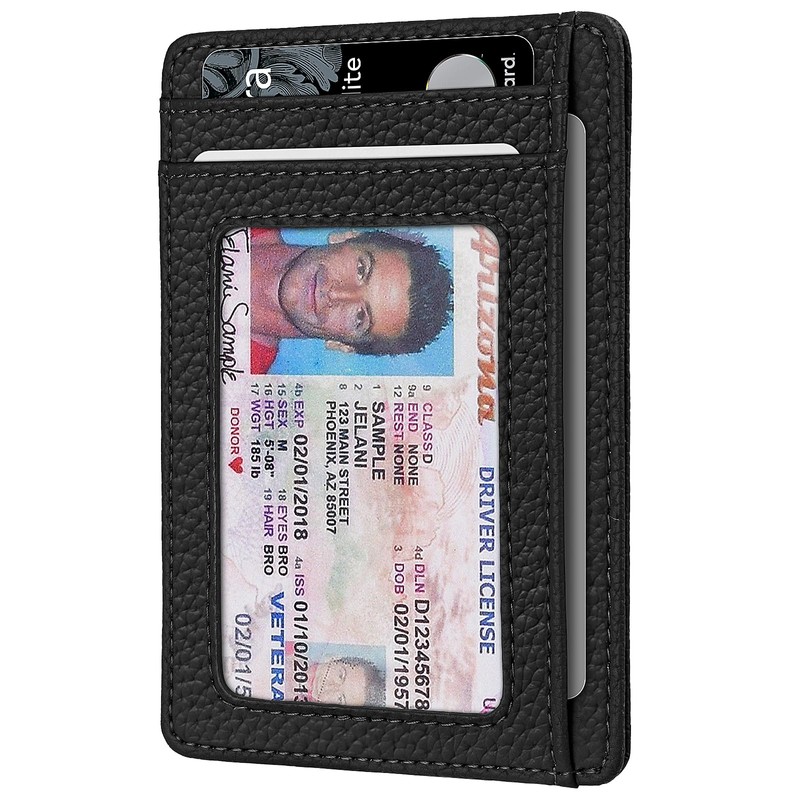 Slim Minimalist Front Pocket RFID Blocking Leather Wallets for Men