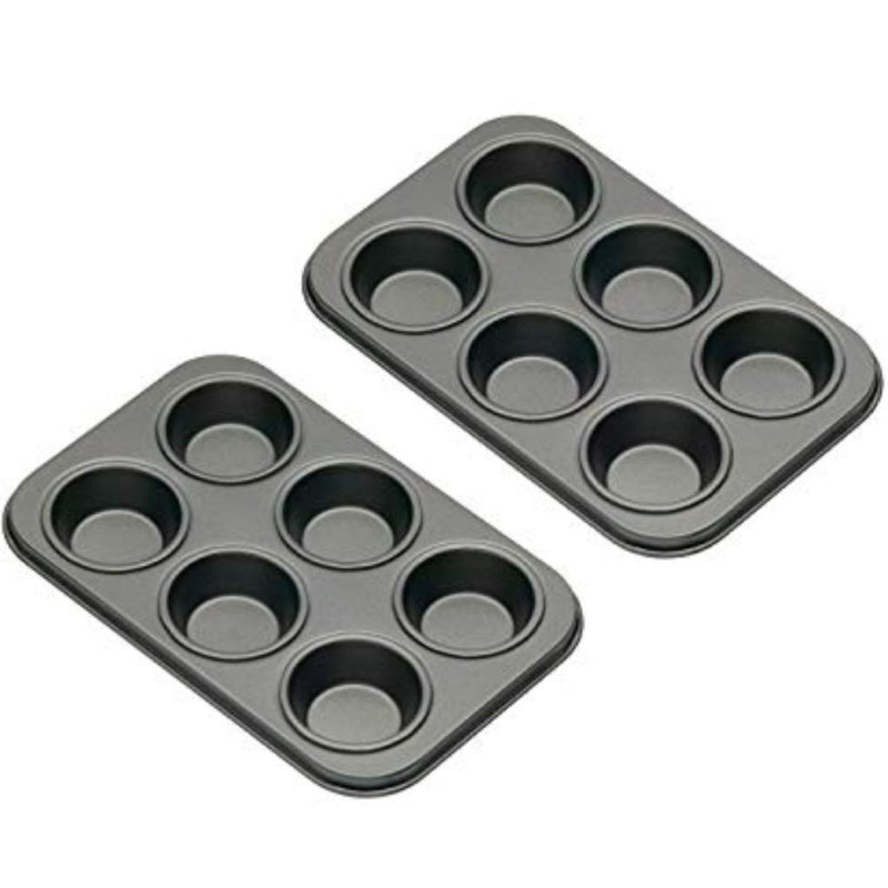 U-COOK Muffin Tin Quality Non Stick Trays 6 Hole Baking
