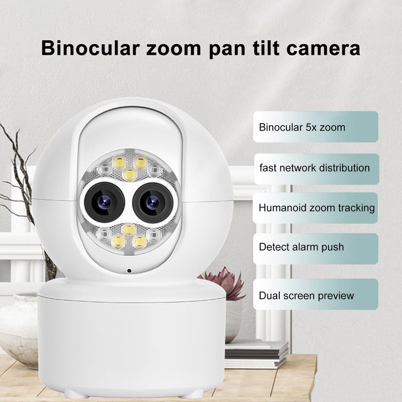 Security Camera Dual Lens Focal Adjustable 1080P HD Wifi Wireless